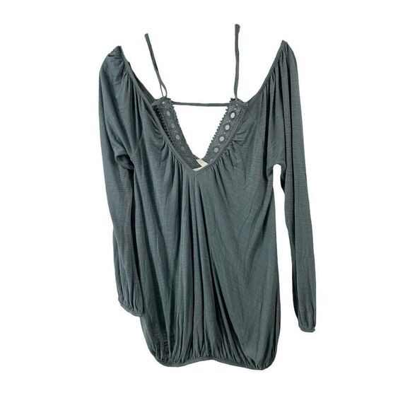 Free People Off The Shoulder Long Sleeve V Neck XS - Picture 2 of 8